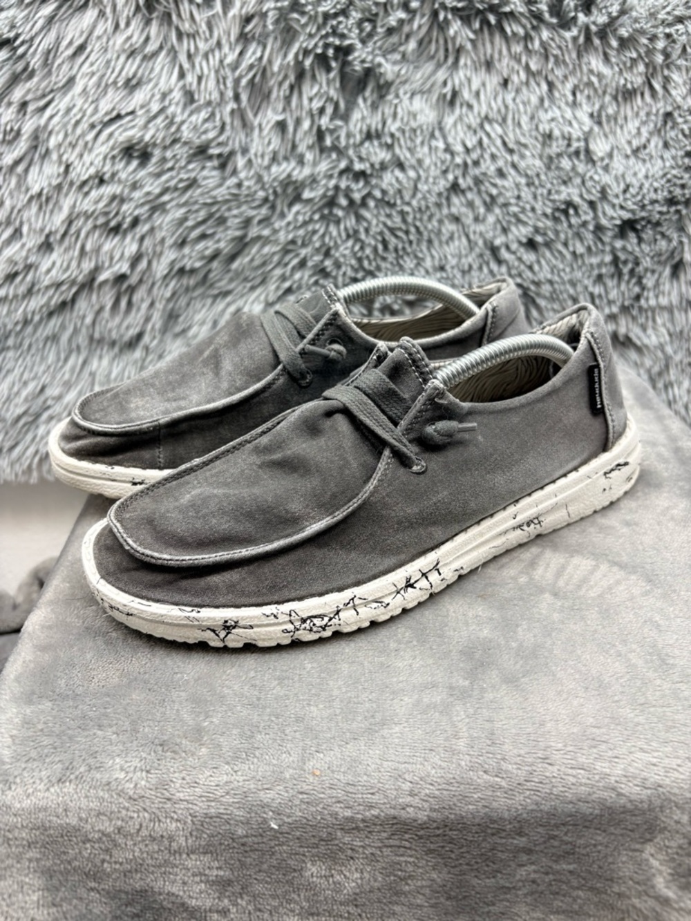 Hey Dude Shoes Womens Size 7 Wendy Moonwash Slip On Gray Splatter Breathable